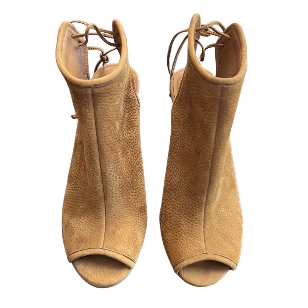 Lucky Brand Open Toe with tie on heel 8.5 real leather NWOT